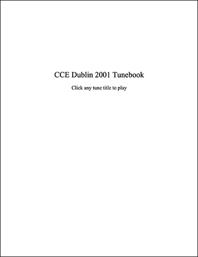CCE Dublin 2001 Tunebook