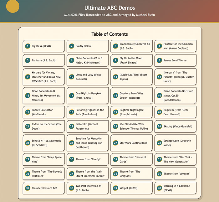 ABC Transcription Tools Ultimate ABC Demos