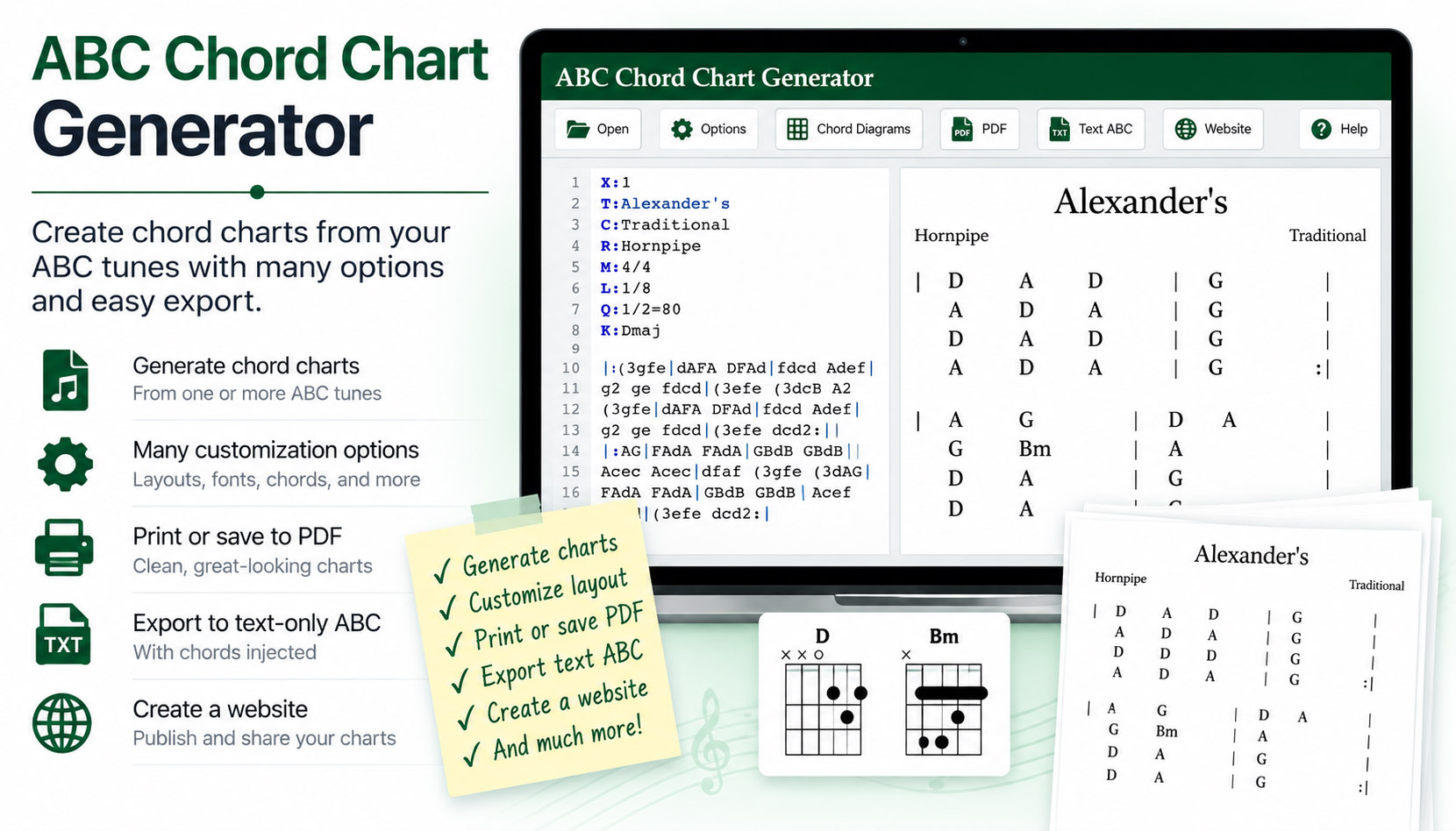 ABC Chord Chart Generator