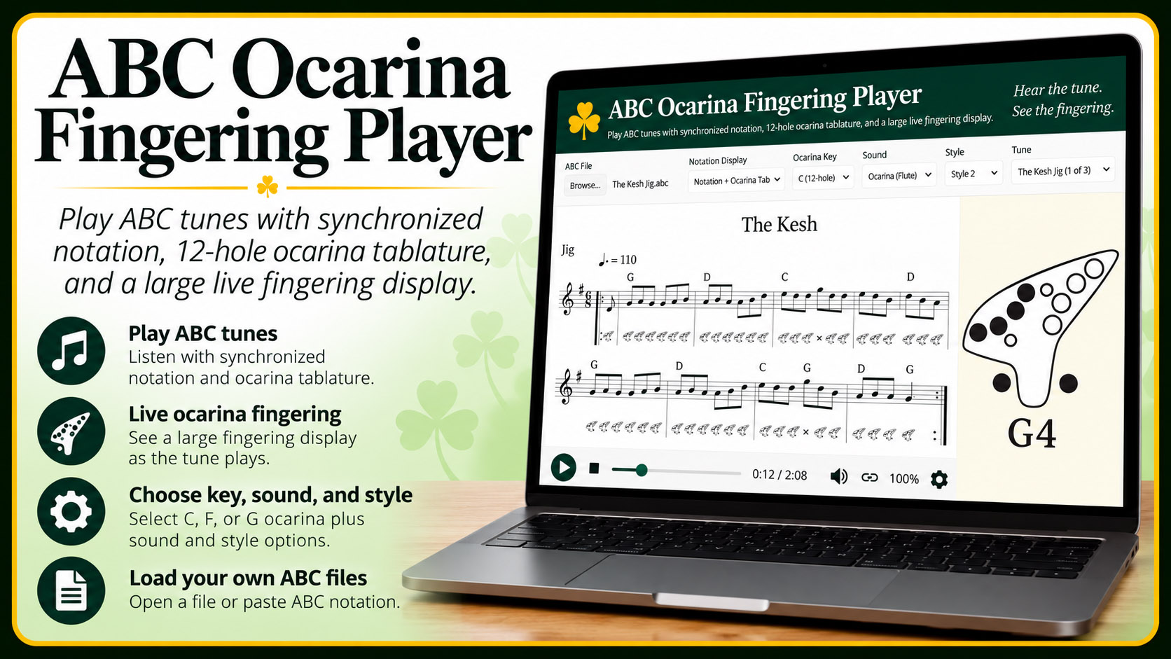 ABC Ocarina Fingering Player