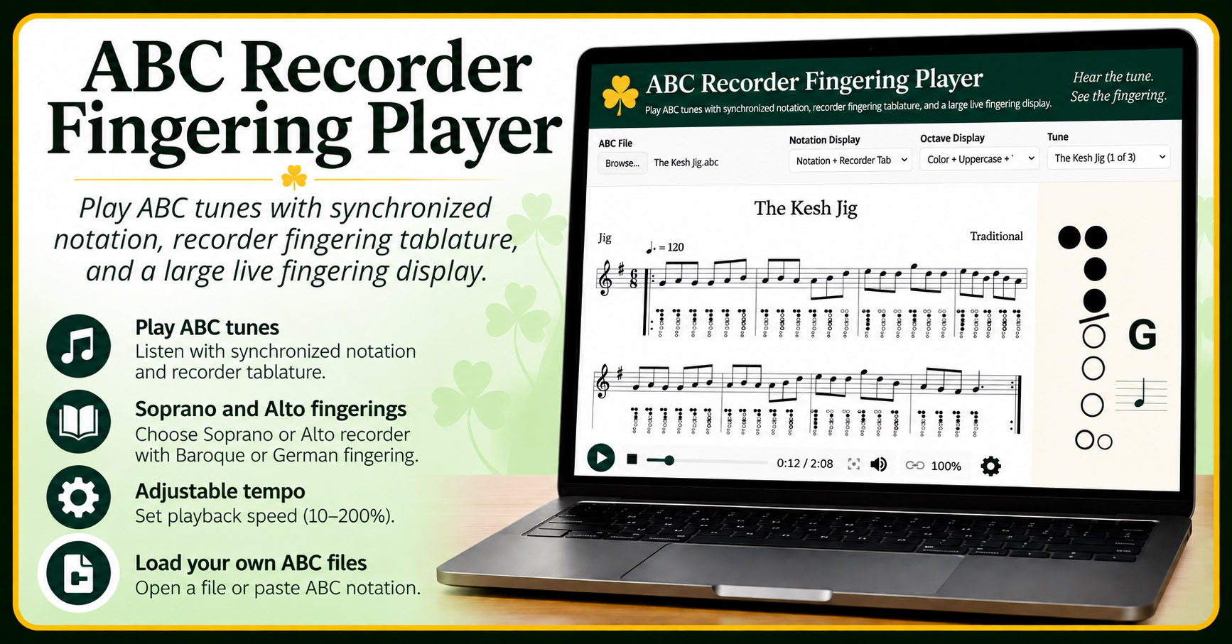 ABC Recorder Fingering Player
