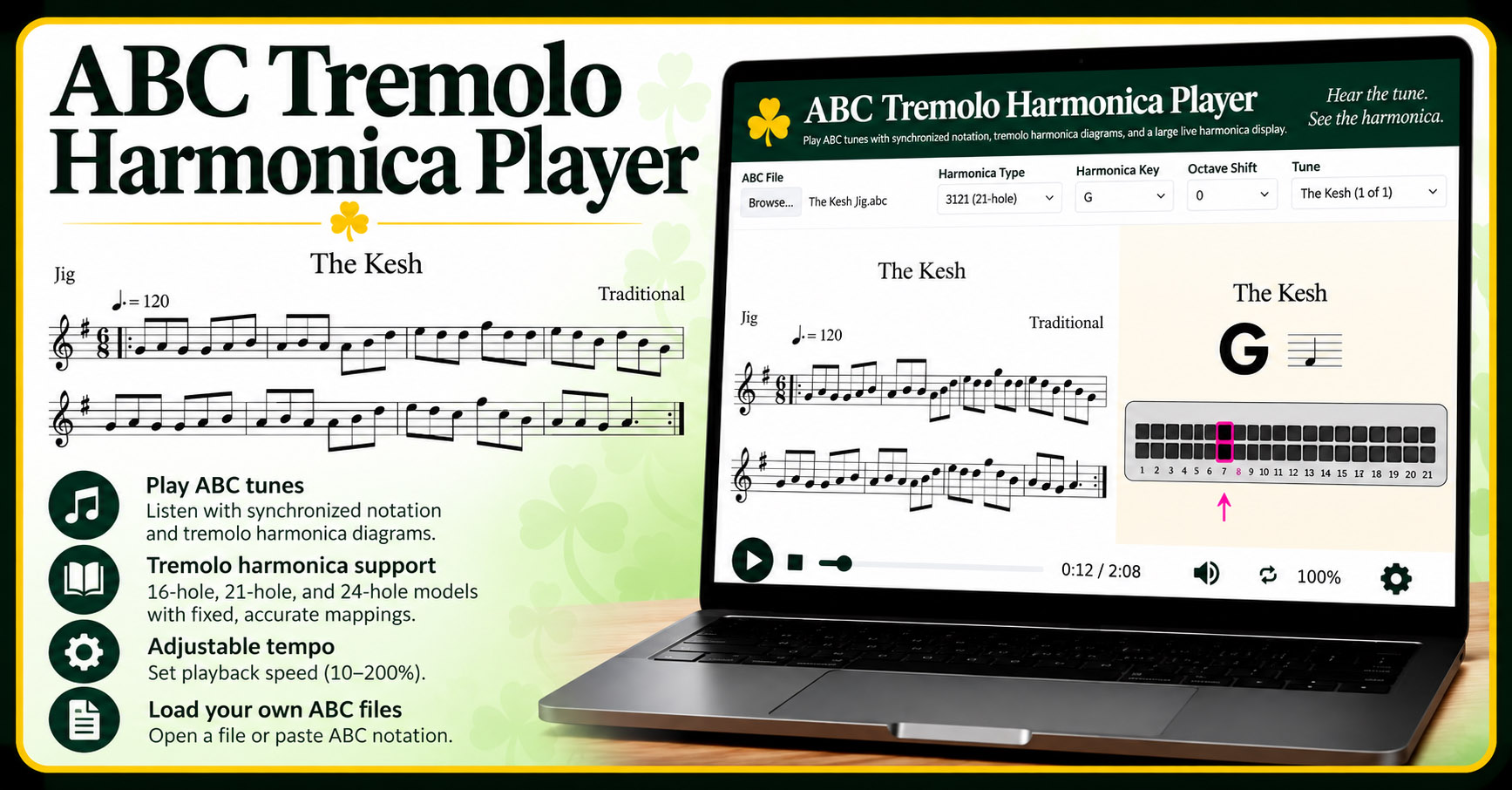 ABC Tremolo Harmonica Player